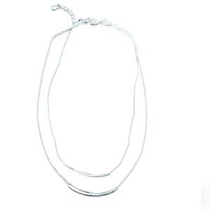 Silver layered necklace 16"